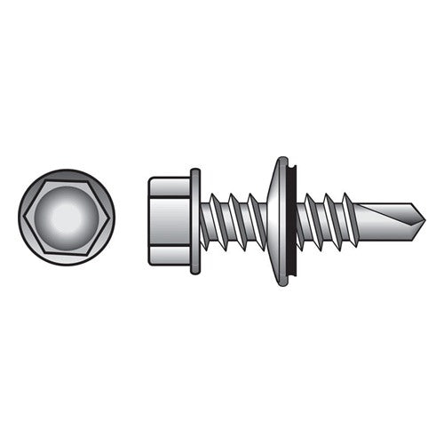 HILLMAN 1/4 in. Ga. X 2 in. L Hex Hex Washer Head Self-Drilling Screws 100 pk