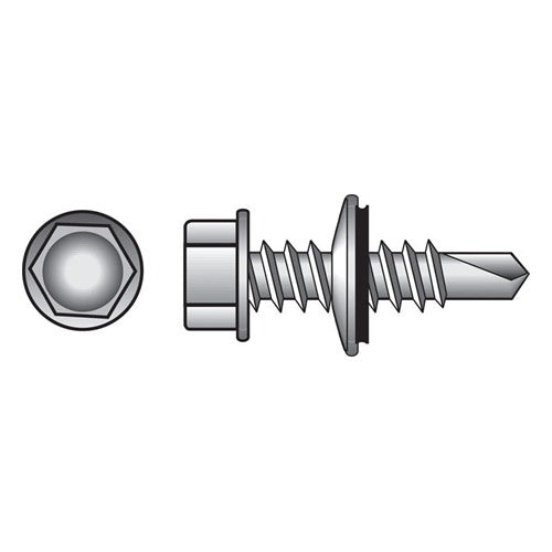 HILLMAN 1/4 in. Ga. X 3/4 in. L Hex Hex Washer Head Self-Drilling Screws 100 pk