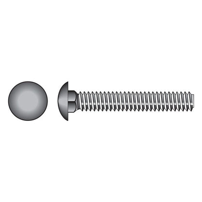HILLMAN 1/4 in. X 6 in. L Zinc-Plated Steel Carriage Bolt 100 pk