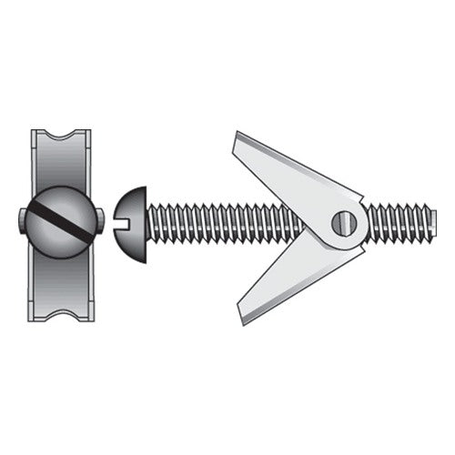 HILLMAN 1/8 in. D X 3 in. L Round Zinc-Plated Steel Toggle Bolt 2 pk