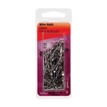 HILLMAN 1 in. Wire Bright Steel Nail Flat Head