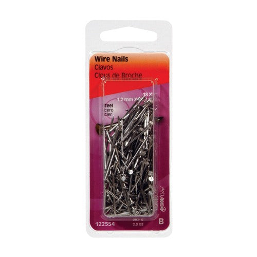 HILLMAN 1 in. Wire Bright Steel Nail Flat Head