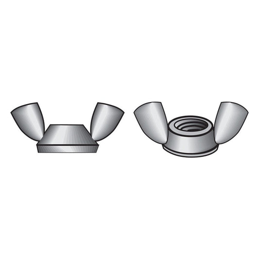 Hillman 10-24 in. Cold Forged Stainless Steel USS Wing Nut 100 pk
