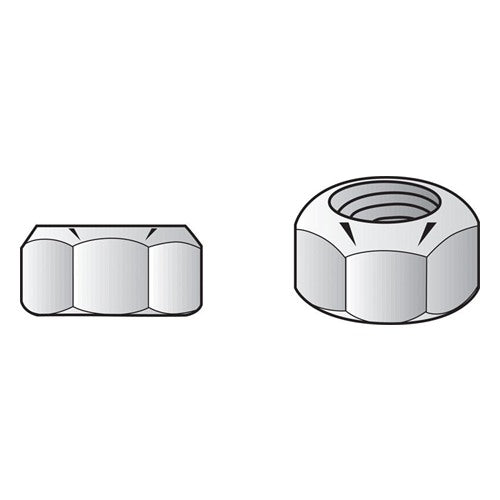 HILLMAN 10 in. Zinc-Plated Steel USS Nylon Lock Nut 1 pk