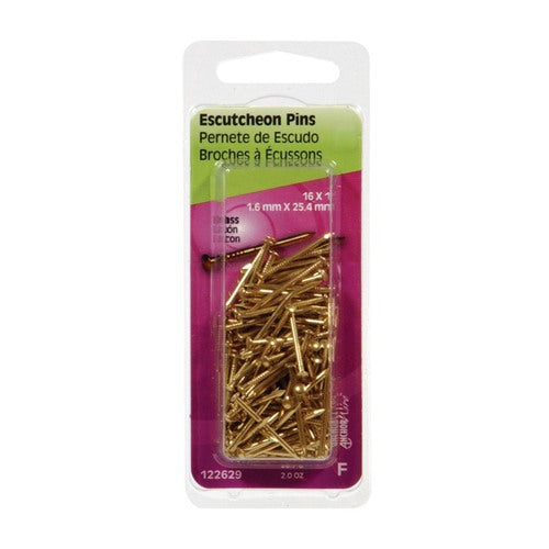 HILLMAN 16 Ga. X 1 in. L Brass Escutcheon Pins 1 pk 2 oz