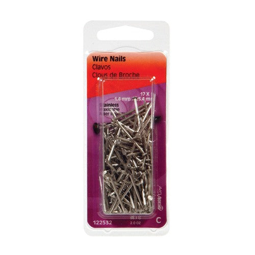 HILLMAN 17 Ga. X 1 in. L Stainless Steel Wire Nails 1 pk 2 oz