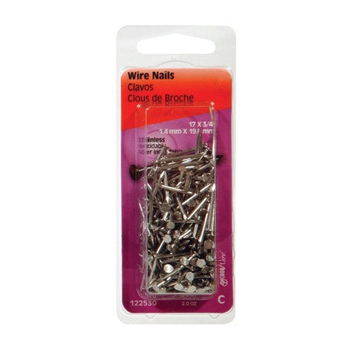 HILLMAN 17 Ga. X 3/4 in. L Stainless Steel Wire Nails 1 pk 2 oz