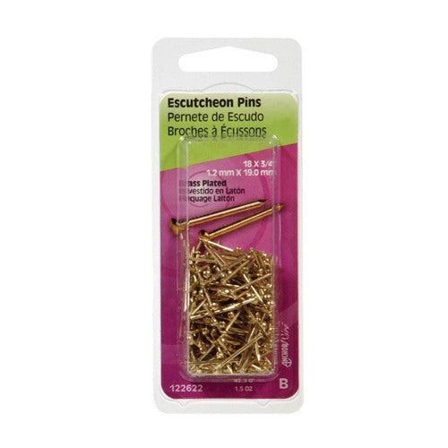 HILLMAN 18 Ga. X 3/4 in. L Brass-Plated Steel Escutcheon Pins 1 pk 1.5 oz