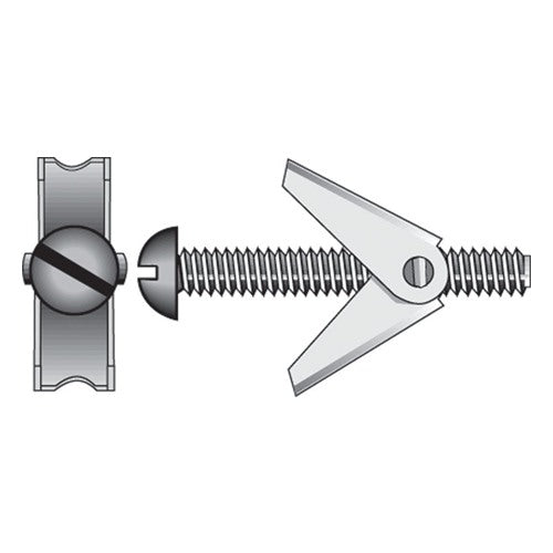 HILLMAN 3/16 in. D X 4 in. L Round Zinc-Plated Steel Toggle Bolt 8 pk