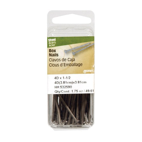 HILLMAN 3D 1-1/4 in. Box Bright Steel Nail Flat Head
