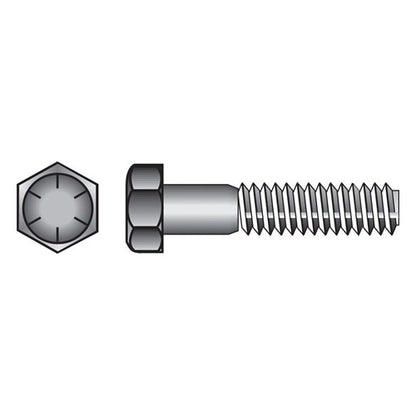 HILLMAN 5/16 in. D X 1-1/2 in. L Heat Treated Steel Hex Head Cap Screw 100 pk