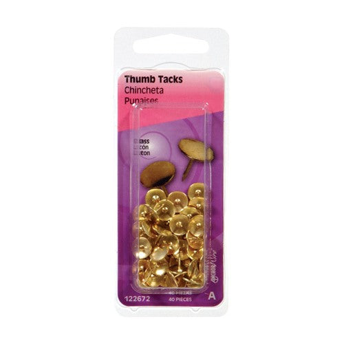 HILLMAN 5/16 in. L Gold Steel Thumb Tacks 40 pk