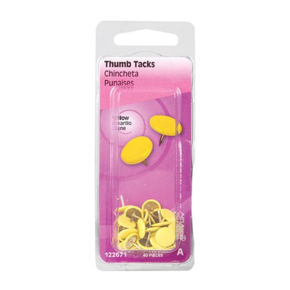 HILLMAN 5/16 in. L Yellow Steel Thumb Tacks 1 pk