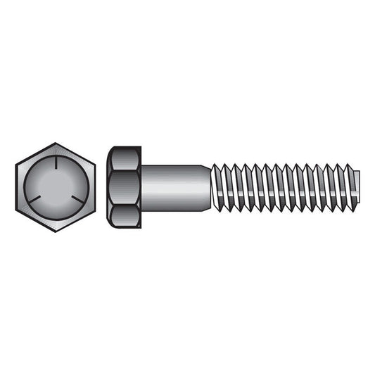 HILLMAN 7/16 in. D X 1-1/4 in. L Heat Treated Zinc Steel Hex Head Cap Screw 50 pk