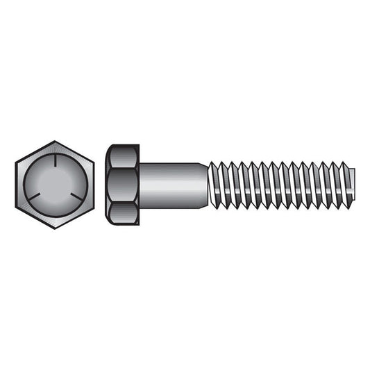 HILLMAN 7/16 in. D X 2-1/2 in. L Heat Treated Zinc Steel Hex Head Cap Screw 50 pk