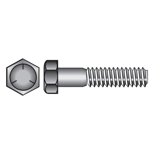 HILLMAN 7/16 in. D X 4-1/2 in. L Heat Treated Zinc Steel Hex Head Cap Screw 25 pk