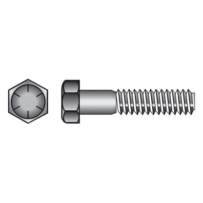 HILLMAN 7/16 in. D X 6 in. L Heat Treated Steel Hex Head Cap Screw 25 pk