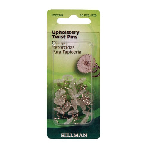 HILLMAN 7/16 in. L Silver Steel Twist Pins 16 pk