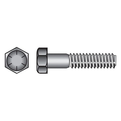 HILLMAN 9/16 in. D X 3-1/2 in. L Heat Treated Steel Hex Head Cap Screw 25 pk