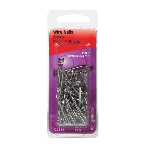 HILLMAN Anchor Wire 1 in. Wire Bright Steel Nail Flat Head