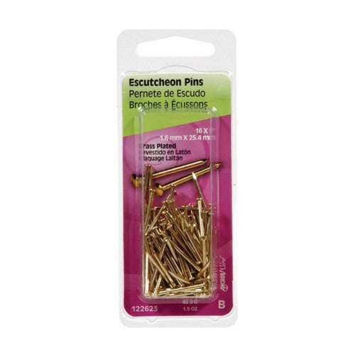 HILLMAN Anchor Wire 16 Ga. X 1 in. L Brass-Plated Steel Escutcheon Pins 1 pk 1.5 oz