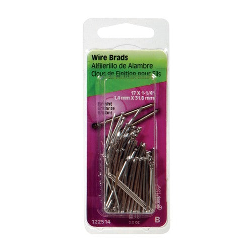 HILLMAN Anchor Wire 17 Ga. X 1-1/4 in. L Bright Steel Brad Nails 1 pk 2 oz