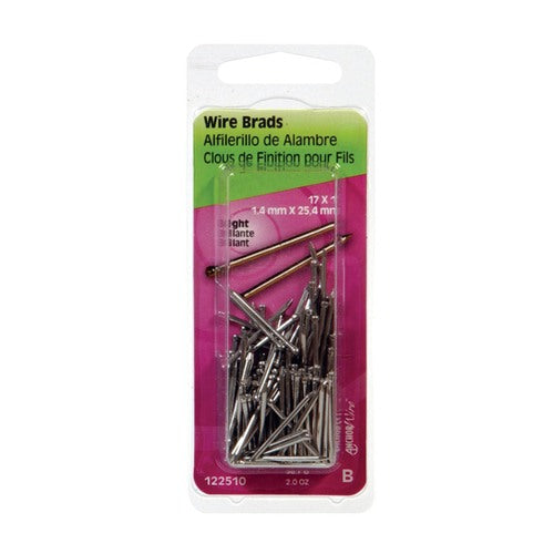 HILLMAN Anchor Wire 17 Ga. X 1 in. L Bright Steel Brad Nails 1 pk 2 oz