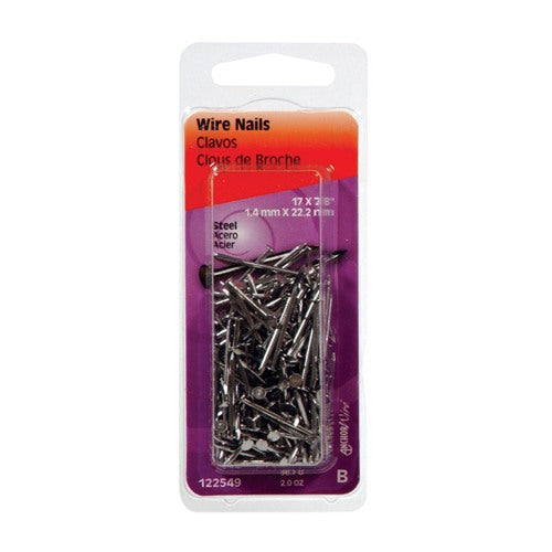 HILLMAN Anchor Wire 17 Ga. X 7/8 in. L Bright Steel Wire Nails 1 pk 2 oz