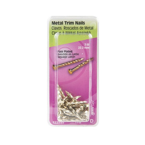 HILLMAN Anchor Wire 7/8 in. Trim Brass-Plated Steel Nail Flat Head 1 oz
