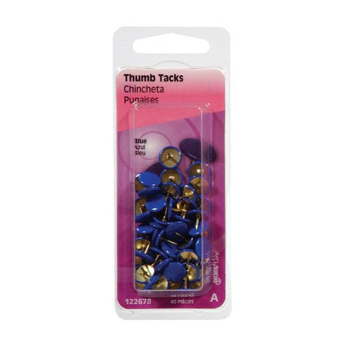 HILLMAN Blue Push Pins 40 pk