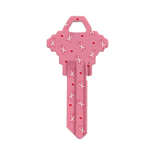 HILLMAN Breast Cancer Ribbon House/Office Universal Key Blank Single