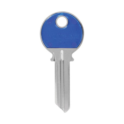 HILLMAN ColorPlus Traditional Key House/Office Key Blank Single Blue/Silver