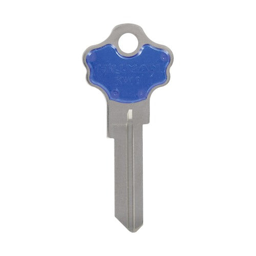 HILLMAN ColorPlus Traditional Key House/Office Key Blank Single Blue/Silver