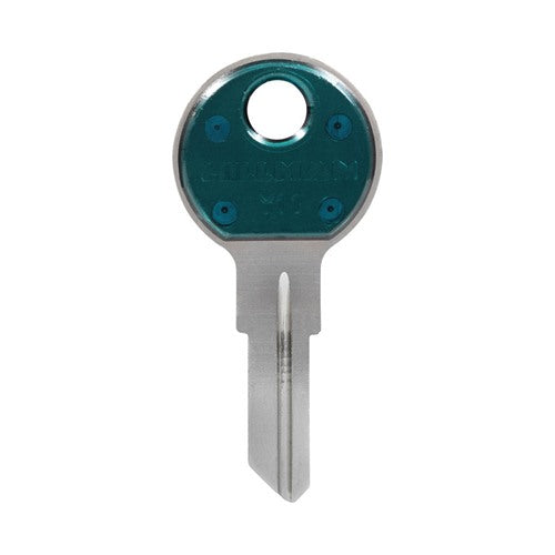 HILLMAN ColorPlus Traditional Key House/Office Key Blank Single Green/Silver