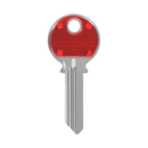 HILLMAN ColorPlus Traditional Key House/Office Key Blank Single Red