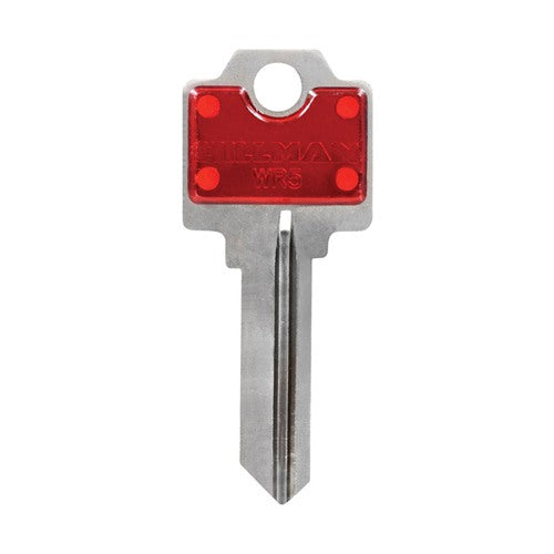 HILLMAN ColorPlus Traditional Key House/Office Key Blank Single Red