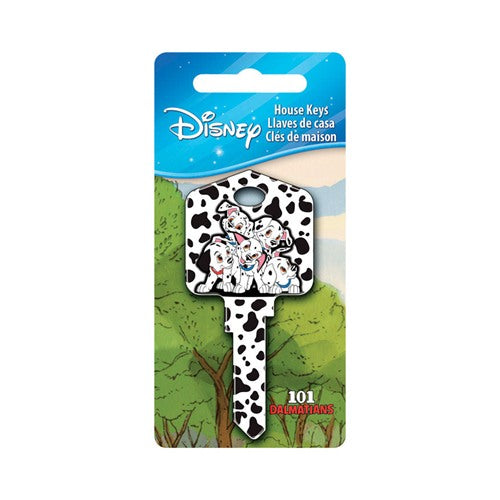 HILLMAN Disney 101 Dalmatians House Key Blank 66/97 Single For Kwikset and Titan Locks Black/White