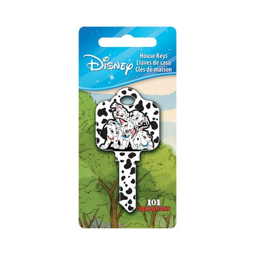 HILLMAN Disney 101 Dalmatians House Key Blank 68 Single For Schlage Locks Black/White