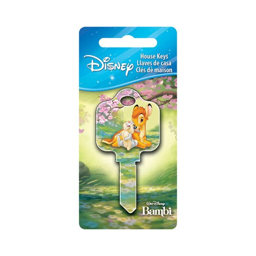HILLMAN Disney Bambi and Thumper House Key Blank 68 Single For Schlage Locks Multicolored