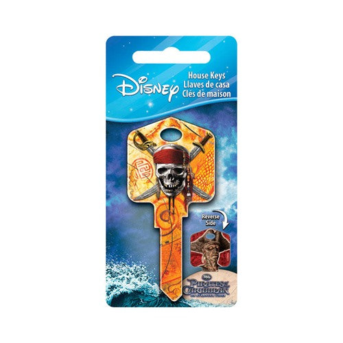 HILLMAN Disney Skull and Swords House Key Blank 66/97 Double For Kwikset and Titan Locks Orange