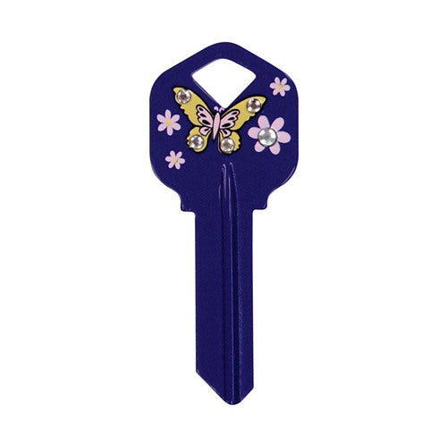 HILLMAN DIVA Butterfly House/Office Universal Key Blank Single Purple