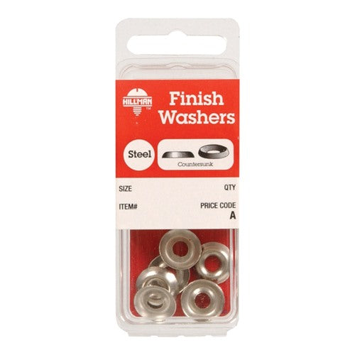 HILLMAN Nickel-Plated Steel 10 lb Finish Washer 1 pk
