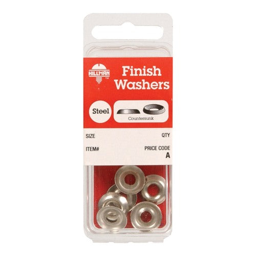 HILLMAN Nickel-Plated Steel 8 Size Finish Washer 1 pk