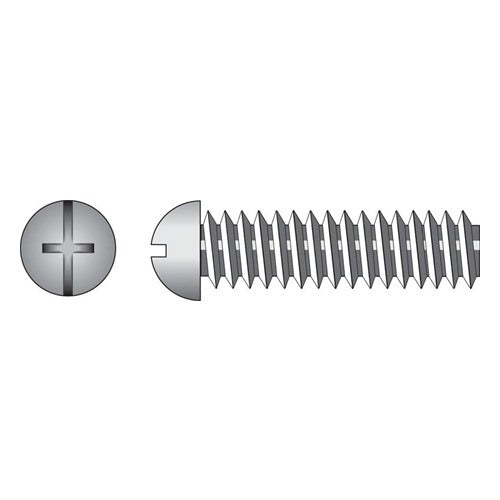 HILLMAN No. 1/4-20 Ga. X 1-1/2 in. L Combination Round Head Zinc-Plated Steel Machine Screws 100 pk