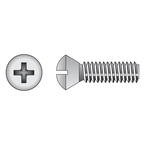 HILLMAN No. 1/4-20 Ga. X 1-1/4 in. L Phillips Oval Head Steel Machine Screws 50 pk