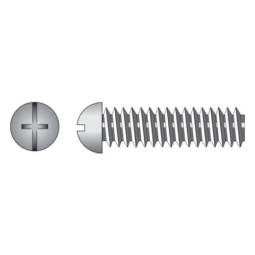 HILLMAN No. 1/4-20 Ga. X 1/2 in. L Combination Round Head Zinc-Plated Steel Machine Screws 100 pk