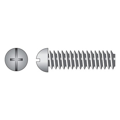 HILLMAN No. 1/4-20 Ga. X 1/2 in. L Combination Round Head Zinc-Plated Steel Machine Screws 100 pk