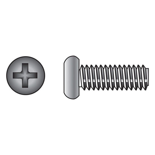 HILLMAN No. 1/4-20 Ga. X 1/2 in. L Phillips Pan Head Stainless Steel Machine Screws 100 pk