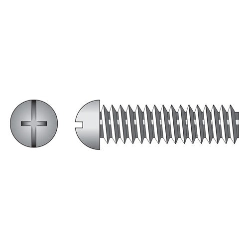 HILLMAN No. 1/4-20 Ga. X 1 in. L Combination Round Head Zinc-Plated Steel Machine Screws 100 pk