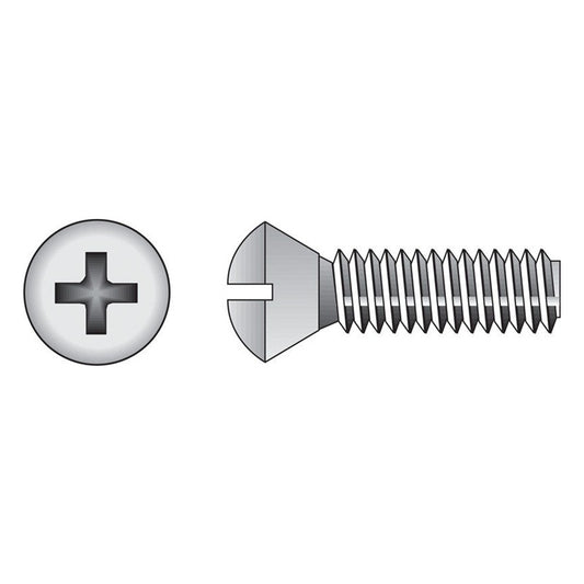 HILLMAN No. 1/4-20 Ga. X 2-1/2 in. L Phillips Oval Head Stainless Steel Machine Screws 50 pk